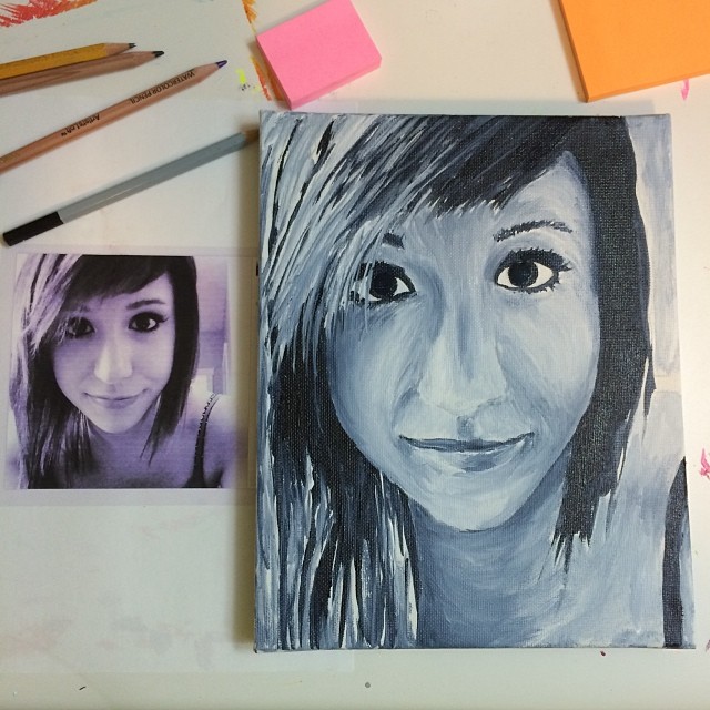 Getting started on a random request portrait of @jessiemussell